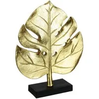I.GE.A. Dekofigur Splitphilo-Blatt Statue (1 St), Blattskulptur Figur Skulpturen Blätter Deko Ornament Geschenk gold