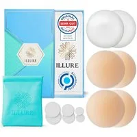 ILLURE BH-Einlagen Nippelpads – Nipple Cover Brustwarzenschutz -Wiederverwendbar&waschbar, mit kleiner Tragetasche für diskreten Transport im Alltag