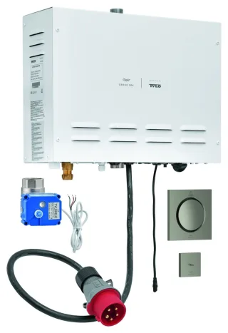 GROHE Dampfgenerator F-digital Deluxe 100751 400 V ohne Rohbau satin steel, 100751MS00 100751MS00