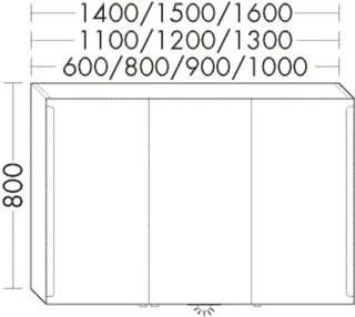 Burgbad Spiegelschrank Sys30 PG4 Sana 800x1100x170 Schilf Hochglanz, SPEW110LF3362 SPEW110LF3362