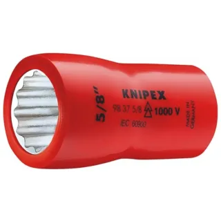 KNIPEX Steckschlüsseleinsatz (Doppel-Sechskant) mit Innenvierkant 3/8 Zoll 46 mm - 98375/8"
