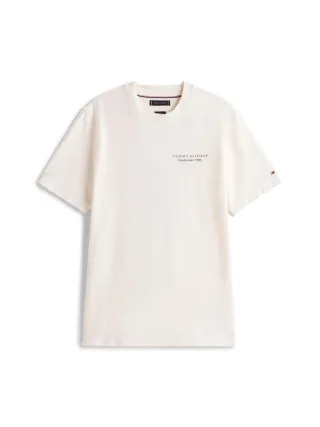 Tommy Hilfiger - Jersey-T-Shirt mit Print hinten beige - Gr. - XL