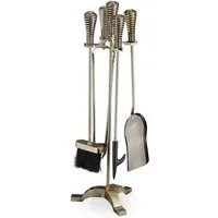 relaxdays Kamingarnitur 5-teiliges Kaminbesteck in Gold, (Set, 5-St)