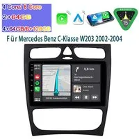 A-Sure Autoradio Android 15 Carplay Für Mercedes Benz C-Klasse W203 W209 Autoradio (Digitalradio (DAB), FM, AM)