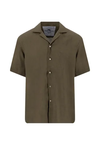 FYNCH-HATTON - Premium Linen Resort Shirt dark khaki - Gr. - L