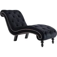 vidaXL Chaiselongue, Liegesofa Schwarz Samt