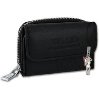 Wild Things Only !!! Mini Geldbörse Wild Things Only Unisex Minibörse (Minibörse, Minibörse), Herren, Damen, Jugend Geldbörse aus Echtleder in schwarz, ca. 9cm Brei