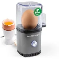 GOURMETmaxx Eierkocher für 1 Ei 70W anthrazit, 70 W, mit Messbecher und Eierstecher - kompakt