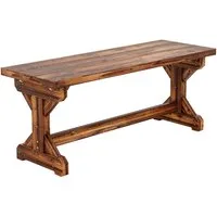 MC Star Gartenbank 2-Sitzer Gartenbank wetterfest Sitzbank aus Holz Parkbank (mit X-Basis 240kg Belastbar 114 x 40 x 46 cm Verkohlt)