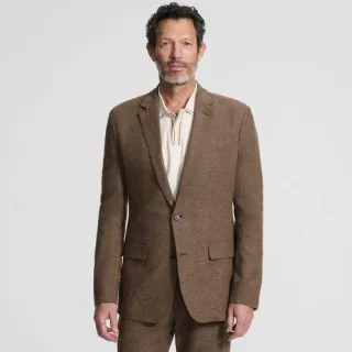 Classic Fit Blazer aus Leinenmix für Herren, Herren, size: regular, Braun, Leinen/Baumwoll-Mischung/Viskose-Mischung, by Lands' End