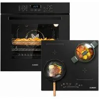 KB Elements Induktions Herd-Set Kratzfestes Induktion 60 cm mit Einbaubackofen 60 cm, Air Fry, Steam Clean, 2 Flexzonen & AntiScratch-Oberfläche