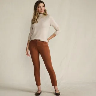 Slim Fit 7/8-Chinos Mid Waist, Damen,  Orange, Baumwolle/Lyocell (Viskose)/Baumwoll-Mischung, by Lands' End