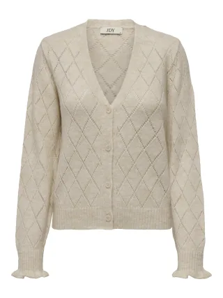 JDY - JDYLETTY L/S V-NECK STRUC CARDI KNT NOOS Whitecap Gray - Gr. - L