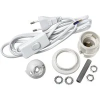 VBS Lampenfassung Lampenfassung mit Stecker Anschlusskabel E27, inkl. Gewinde