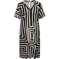 ONLY CARMAKOMA Shirtkleid CARFYRLA LIFE S/S V-NCK BLK AOP DRE NOOS Sommerkleid, weich fließende Jersey Qualität