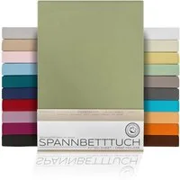 Beautex Spannbettlaken Spannbetttuch Bettlaken aus gekämmter Baumwolle Premium Jersey 160g/m², Jersey, Gummizug: rundum, (1 Stück)