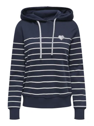ONLY - ONLADELLE L/S STRIPE HOOD SWT NOOS Navy Blazer - Gr. - XS
