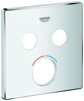 GROHE Rosette 46995 eckig für Mischer mit 2 Absperrventilen chrom, 46995000 46995000