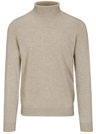 COMMANDER Finest Clothing - Rollkragen Pullover Basic,uni irish cream mel. - Gr. - L