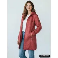 Blue Wave Fleecejacke Naomi Damen Strickfleecemantel Naomi mit Teddy-Futter - Fleecemantel Kapuze