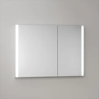 KEUCO Royal Atlas LED Spiegelschrank 100 x 71 x 11,5 cm mit 2 Türen, asymmetrisch, Unterputz 211201450100
