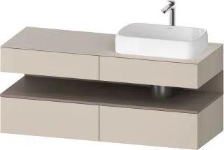Duravit Qatego Konsolenwaschtischunterbau wandhängend Taupe Supermatt 1400x550x600 mm - QA4766043830 QA4766043830000