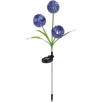 GLOBO LIGHTING LED Solarleuchte, LED-Leuchtmittel fest verbaut, Neutralweiß, Außenleuchte Solarlampe Gartendeko LED Pusteblume Edelstahl Lila