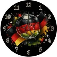 speecheese Wanduhr Fußball Deutschland Flagge Wanduhr aus MDF