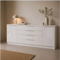 borchardt Möbel Kommode Oliva, Kommode mit Metallgriffen, Breite 200 cm, mit 4 Schubkästen