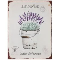 Moritz Metallschild Blechschild Lavande Herbes De Provence, (Einzeln), 25 x 33 cm Vintage Retro Deko Schild Metallschild Wandbild Schild