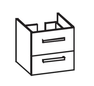 Artiqua 414 Waschtischunterschrank für Legato 415161 Riviera Eiche quer NB, 414-WU2L-V137-7180-438 414-WU2L-V137-7180-438