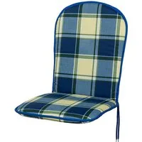 KETTtex Polsterauflage Monoblock hoch 2163 blau-grün kariert 92x44x3,5 cm KETTtex, (1 St), mit Bindebändern
