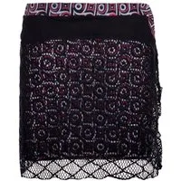 Vishes Minirock Damen A-Linie Rock Spitze Bedruckt Baumwolle Jersey Alternative Bekleidung, Ethno, Hippie, Retro Style