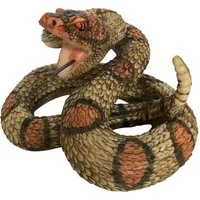 Online-Fuchs Gartenfigur Klapperschlange Reptil Schlange für außen Deko Tiere Größe wählbar, Maße Große Schlange ca. 23x28x33 cm, kleine Schlange ca. 13x16x20 cm.