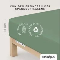 Schlafgut Spannbettlaken CASUAL Bettlaken 100% gekämmte Bio-Baumwolle, 150 g/m², Spannbetttuch, Jersey, Gummizug: rundum, (1 Stück), Bettlaken bis 25 cm Höhe, langlebig, weich, Antipilling-Ausrüstung