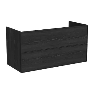 VitrA New Metropole Edge Waschtischunterschrank mit 2 Vollauszügen 118 x 52 x 60 cm Schwarz,67394 67394