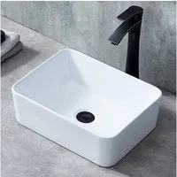 Dripex Waschbecken Mini Aufsatzwaschbecken Keramik für Badezimmer Waschtisch 40x30 cm
