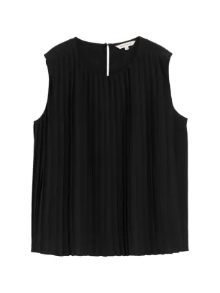 Tom Tailor - Plissee Top schwarz - Gr. - 38