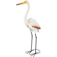 Koopman Tierfigur Gartenfigur 87 cm Blech Storch weiß (Stück, 1 St., Packung), Storch, Blechfigur, Gartenfigur, Figur, 87cm hoch