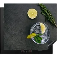 MuchoWow Herd-Abdeckplatte Cocktail - Glas - Zitrone, Vinyl, (1 tlg), Abdeckplatte für Ceranfeld, Herd Inductionsmatte, 57.6x51.6 cm