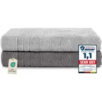 Komfortec Saunatuch Frotte aus 100% Baumwolle, Frottee (Packung, 2-St), 80x200 Saunatücher set XXL, Weich, Schnelltrocknend