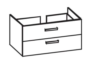 Artiqua 414 Waschtischunterschrank für Avento 4156A1, 4156A2 Anthrazit Glanz, 414-WU2L-V148-7065-51 414-WU2L-V148-7065-51