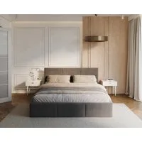 thematys Polsterbett mit Bettkasten & Lattenrost – Stauraumbett Cord 120x200–180x200 (Optional mit 28 cm H3/H4 Taschenfederkern oder 23 cm Taschenfederkern-Matratze H2)