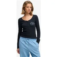 Superdry Langarmshirt ATHLETIC BUTTON DOWN LS TOP Baumwolle, skinny fit