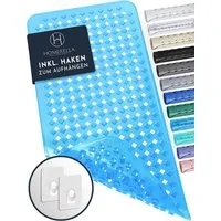 Homerella Badematte rutschfest Hautsensitiv 88x39cm, INKL. AUFHÄNGUNG, Antirutschmatte Badewanne BPA frei, Duschmatte schimmelresistent & maschinenwaschbar