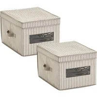 Zeller Present Aufbewahrungsbox Stripes, Vlies, beige