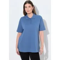 Ulla Popken Poloshirt Poloshirt längere Knopfleiste Polokragen Halbarm
