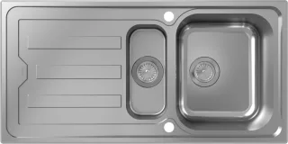 Hansgrohe Einbauspüle S440-A517 100 Abtropffl. automatische Ablaufgarnitur Edelstahl, 43366800 43366800