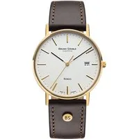 BRUNO SÖHNLE Quarzuhr flache Herrenuhr Glashütte Bruno Söhnle Rondo Edelstahl goldplattiert