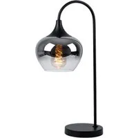 GLOBO LIGHTING Tischleuchte, Leuchtmittel nicht inklusive, Tischleuchte Tischlampe rauch Leseleuchte Lampe Glaskugel rauchfarben